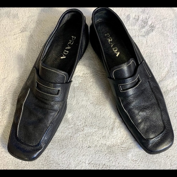 Men’s Prada Black Leather Loafers, 10, VGUC! main image 6